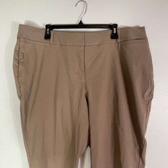 Lane Bryant Curvy Allie 22 R Skinny Ankle Tan Trousers Stretch Comfort Mature - Picture 3 of 11